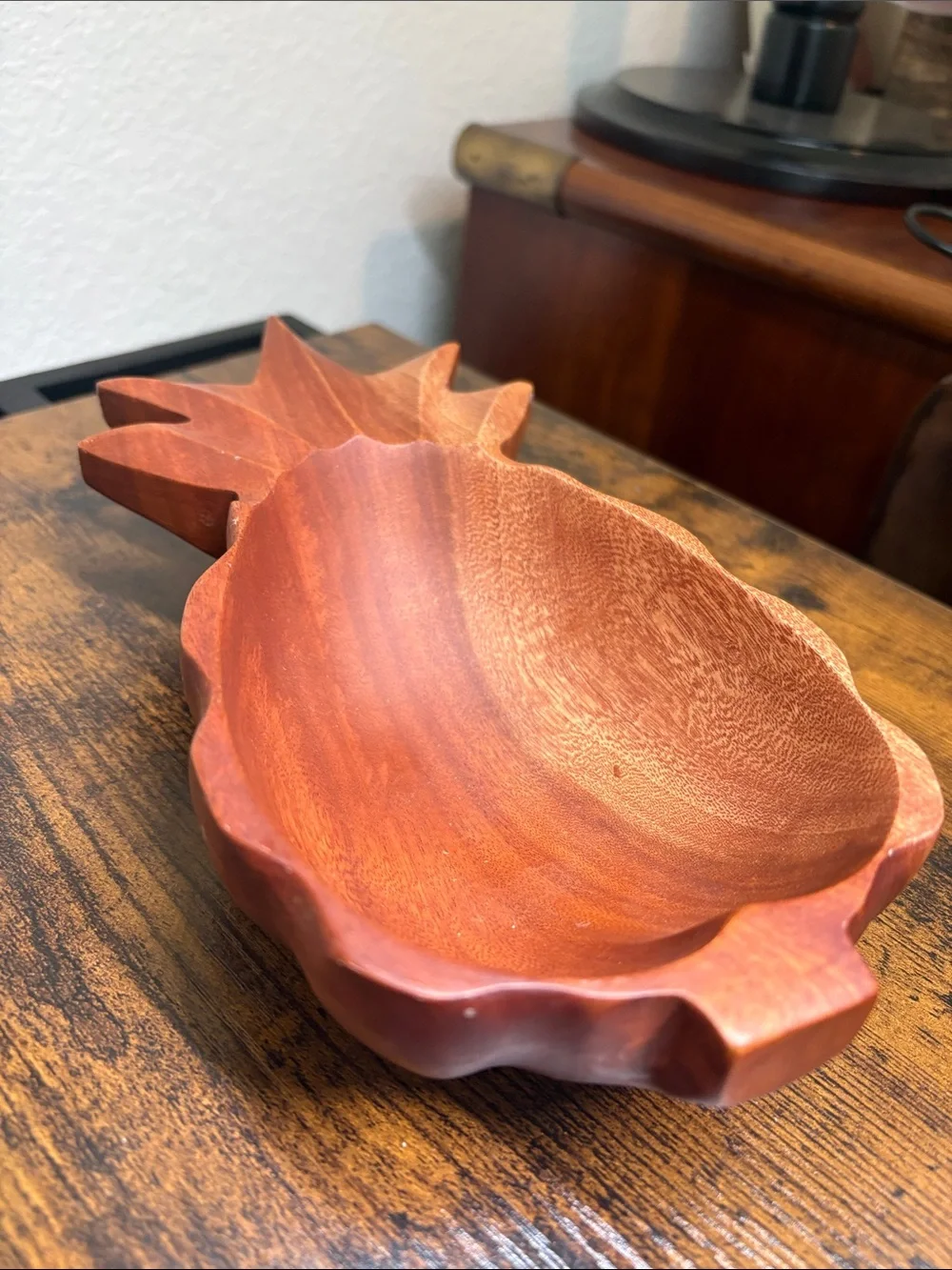Vintage Handcrafted Pineapple Kimani Wood Serving Bowl -Philippines